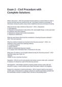 Exam 2 - Civil Procedure with Complete Solutions