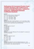 Mathnasium Job Assessment Practice Exam &vert; Complete Questions with Verified Correct Answers & Detailed Rationales &vert; Updated for 2026&sol;2027 &vert; Mathnasium Instructor Certification Standards