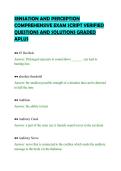 SENSATION AND PERCEPTION&NewLine;COMPREHENSIVE EXAM SCRIPT VERIFIED&NewLine;QUESTIONS AND SOLUTIONS GRADED&NewLine;APLUS