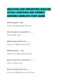 SENSATION AND PERCEPTION UPDATED&NewLine;ACTUAL QUESTIONS AND CORRECT&NewLine;ANSWERS COMPLETE STUDY GUIDE&NewLine;