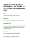 SERVICE MANAGEMENT 10 COMPLETE&NewLine;PREPARATION GUIDE WITH SERVICE QUALITY&NewLine;AND CUSTOMER EXPERIENCE MANAGEMENT&NewLine;REVIEW