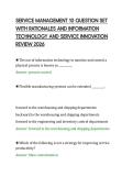 SERVICE MANAGEMENT 10 QUESTION SET&NewLine;WITH RATIONALES AND INFORMATION&NewLine;TECHNOLOGY AND SERVICE INNOVATION&NewLine;REVIEW 2026&NewLine;