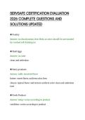 SERVSAFE CERTIFICATION EVALUATION&NewLine;2026 COMPLETE QUESTIONS AND&NewLine;SOLUTIONS UPDATED