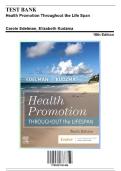 Test Bank for Health Promotion Throughout the Life Span&comma; 10th Edition &vert; Carole Lium Edelman & Elizabeth Connelly Kudzma &vert; Complete