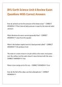 BYU Earth Science Unit 6 Review Exam Questions With Correct Answers
