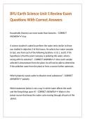BYU Earth Science Unit 5 Review Exam Questions With Correct Answers&period;