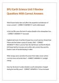 BYU Earth Science Unit 9 Review Questions With Correct Answers 