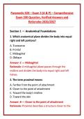 Paramedic SOE &ndash; Exam 3 &lpar;A & P&rpar; &ndash; Comprehensive Exam 200 Question&comma; Verified Answers and Rationales 2026&sol;2027