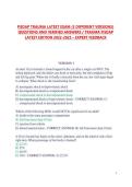 FISDAP TRAUMA LATEST EXAM &lpar;3 DIFFERENT VERSIONS&rpar;&NewLine;QUESTIONS AND VERIFIED ANSWERS &sol; TRAUMA FISDAP&NewLine;LATEST EDITION 2022-2023 &ndash; EXPERT FEEDBACK
