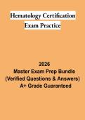 Hematology Certification Exam Practice PDF &vert; Study Guide&comma; Practice Questions & Medical Laboratory Review 2026