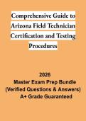 Comprehensive Guide to Arizona Field Technician Certification & Testing Exam Final PDF &vert; Study Guide & Practice Questions 2026