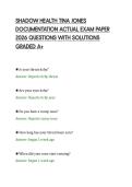 SHADOW HEALTH TINA JONES&NewLine;DOCUMENTATION ACTUAL EXAM PAPER&NewLine;2026 QUESTIONS WITH SOLUTIONS&NewLine;GRADED A&plus;&NewLine;