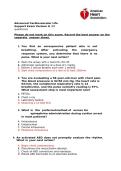 ACLS Exam Practice Questions and Answers &vert; Advanced Cardiovascular Life Support Certification Preparation 2026&sol;2027