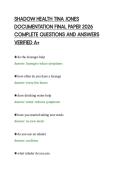 SHADOW HEALTH TINA JONES&NewLine;DOCUMENTATION FINAL PAPER 2026&NewLine;COMPLETE QUESTIONS AND ANSWERS&NewLine;VERIFIED A&plus;