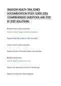 SHADOW HEALTH TINA JONES&NewLine;DOCUMENTATION STUDY GUIDE 2026&NewLine;COMPREHENSIVE QUESTIONS AND STEP&NewLine;BY STEP SOLUTIONS&NewLine;