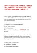 TNCC 9th Edition Final Exam &vert; 100 Practice Questions & Answers &vert; Trauma Nursing Core Course Exam Prep