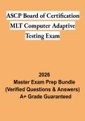 ASCP Board of Certification MLT Computer Adaptive Testing Exam PDF &vert; MLT BOC Study Guide&comma; Practice Questions & Exam Review 2026