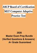 ASCP Board of Certification MLT Computer Adaptive Practice Test PDF &vert; MLT BOC Questions&comma; Study Guide & Exam Review 2026