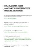 SHRM STUDY GUIDE 2026 HR&NewLine;COMPLIANCE AND LABOR PRACTICES&NewLine;QUESTIONS AND ANSWERS