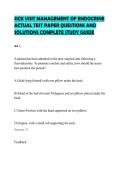 SICK VISIT MANAGEMENT OF ENDOCRINE&NewLine;ACTUAL TEST PAPER QUESTIONS AND&NewLine;SOLUTIONS COMPLETE STUDY GUIDE