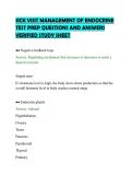 SICK VISIT MANAGEMENT OF ENDOCRINE&NewLine;TEST PREP QUESTIONS AND ANSWERS&NewLine;VERIFIED STUDY SHEET&NewLine;