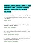 SICK VISIT MANAGEMENT OF ENDOCRINE&NewLine;UPDATED COMPLETE QUESTIONS AND&NewLine;ANSWERS VERIFIED PREPARATION&NewLine;RESOURCE&NewLine;