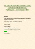 SCI131 &sol; SCI 131 Final Study Guide&colon; Introduction to Nutrition &vert; Nightingale &vert; Latest 2026 &sol; 2027