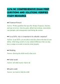 SLPA NC COMPREHENSIVE EXAM PREP&NewLine;QUESTIONS AND SOLUTIONS VERIFIED&NewLine;STUDY RESOURCE&NewLine;