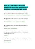 SLPA NC FINAL PAPER UPDATED&NewLine;COMPLETE QUESTIONS AND CORRECT&NewLine;ANSWERS BUNDLED REVIEW GUIDE