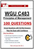 WGU C483 Principles of Management &lpar;PDF&rpar; &vert; 2026 &vert; Management Questions &vert; Management Principles
