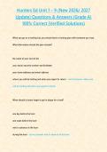 Hunters Ed Unit 1 &ndash; 9 &lpar;New 2026&sol; 2027 Update&rpar; Questions & Answers &lbrace;Grade A&rcub; 100&percnt; Correct &lpar;Verified Solutions&rpar;