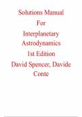 Solutions Manual for Interplanetary Astrodynamics 1st Edition by David Spencer&comma; Davide Conte&comma; Chapter 2-6 &vert;All Chapters