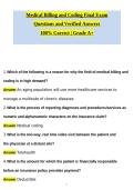 Medical Billing and Coding Final Exam &vert; Study Guide&comma; Practice Questions & Exam Prep 2026&sol;2027