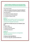 Payroll Compliance Legislation Course Final Exam Actual Questions and Answers with Rationales 2026&sol;2027 update
