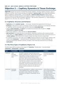 BIOL 252 M3 Objective 3 - Capillary Dynamics & Tissue Exchange study guide Portage learnin
