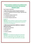 Payroll Compliance Legislation Course Midterm Exam Actual Questions and Answers with Rationales 2026&sol;2027 update 