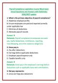 Payroll Compliance Legislation Course Mock Exam Actual Questions and Answers with Rationales 2026&sol;2027 update