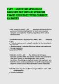 CSPR - CERTIFIED SPECIALIST PAYMENT REP &lpar;HFMA&rpar; UPDATED EXAMS 2026&sol;2027 WITH CORRECT ANSWERS