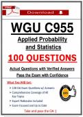 WGU C955 OA Exam &vert; Applied Probability and Statistics &lpar;2026&rpar; Q&A &vert; WGU 