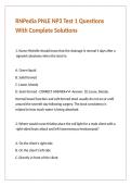 RNPedia PNLE NP3 Test 1 Questions With Complete Solutions