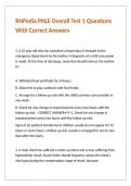 RNPedia PNLE Overall Test 1 Questions With Correct Answers 