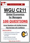 WGU C211 OA Exam &vert; Global Economics for Managers &lpar;2026&rpar; Q&A &vert; WGU