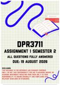 DPR3711 Assignment 1 Semester 2 MEMO &vert; Due 19 August 2026