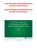 Latest CCHP Exam Study Guide Questions &NewLine;and 100 &percnt; Correct Answers&period;&NewLine;Latest CCHP Exam Study Guide Questions &NewLine;and 100 &percnt; Correct Answers&period;