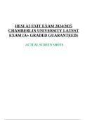 HESI A2 Exit Exam 2023&sol;2024 &vert; Chamberlain University Study Guide & Practice Questions 2026&sol;2027