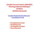 Canadian Income Taxation 2024&ndash;2025 27th Edition &vert; Solution Manual by Abraham&comma; Iqbal & Buckwold 2026&sol;2027