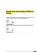 Abnormal Psychology Midterm Exam &vert; Study Guide&comma; Practice Questions & Exam Review 2026&sol;2027