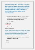 GOOGLE CERTIFIED EDUCATOR EXAM 1 &lpar;LATEST&rpar; &vert;&vert; &NewLine;MOST RECENT EXAM 2026&vert;2027ACTUAL COMPLETE &NewLine;REAL EXAM QUESTIONS AND CORRECT ANSWERS &NewLine;&lpar;VERIFIED ANSWERS&rpar; ALREADY GRADED A&plus; &vert; &NewLine;GUARANTEED SUCCESS&excl;&excl; NEWEST EXAM &vert;                   &NewLine;JUST RELEASED&excl;&excl; 
