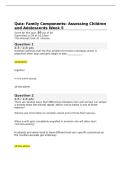 EDCO 820 QUIZ 5&colon; FAMILY COMPONENTS&mdash;ASSESSING CHILDREN AND ADOLESCENTS &vert; QUESTIONS AND ANSWERS &vert; 2026 UPDATE &vert; VERIFIED 100&percnt; CORRECT&period;