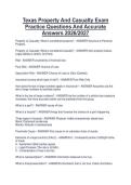 Texas Property And Casualty Exam&NewLine;Practice Questions And Accurate&NewLine;Answers 2026&sol;2027